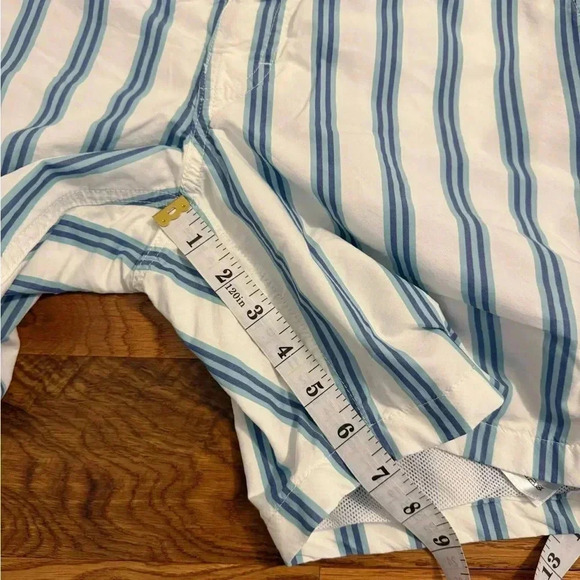 J.Crew JCrew Mens white blue stripe 7" Breaker swim board shorts swimwear BF681 - Picture 12 of 12